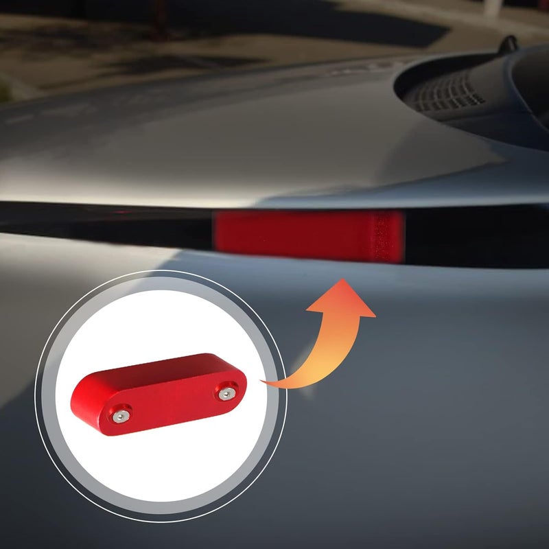 YESHMA Front Hood Vent Space Riser Spacer Modification Kit, Hood Riser Compatible with Honda Civic Acura Integra, Aluminum Alloy Car Hood Vent Spacer Riser for CRX Del Sol (Red) - Image 3